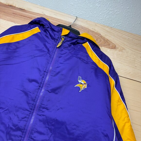 Minnesota Vikings Jacket Large Purple Full Zip Puffer Coat NFL Football Outdoors - Picture 2 of 15